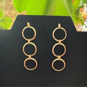 Sterling Silver Artisan made Triple Hoop Drop Earrings